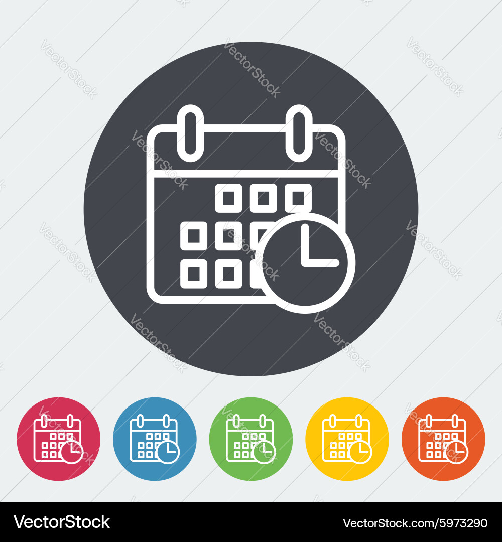 Calendar with clock Royalty Free Vector Image - VectorStock