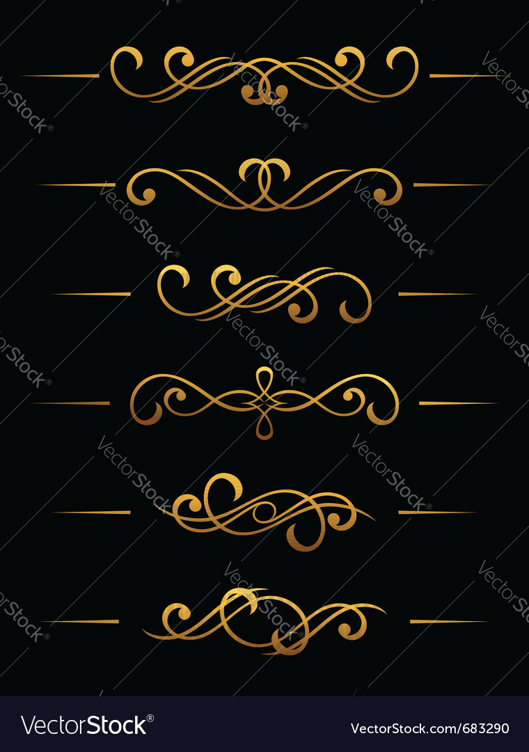 Golden Vintage Divider Royalty Free Vector Image