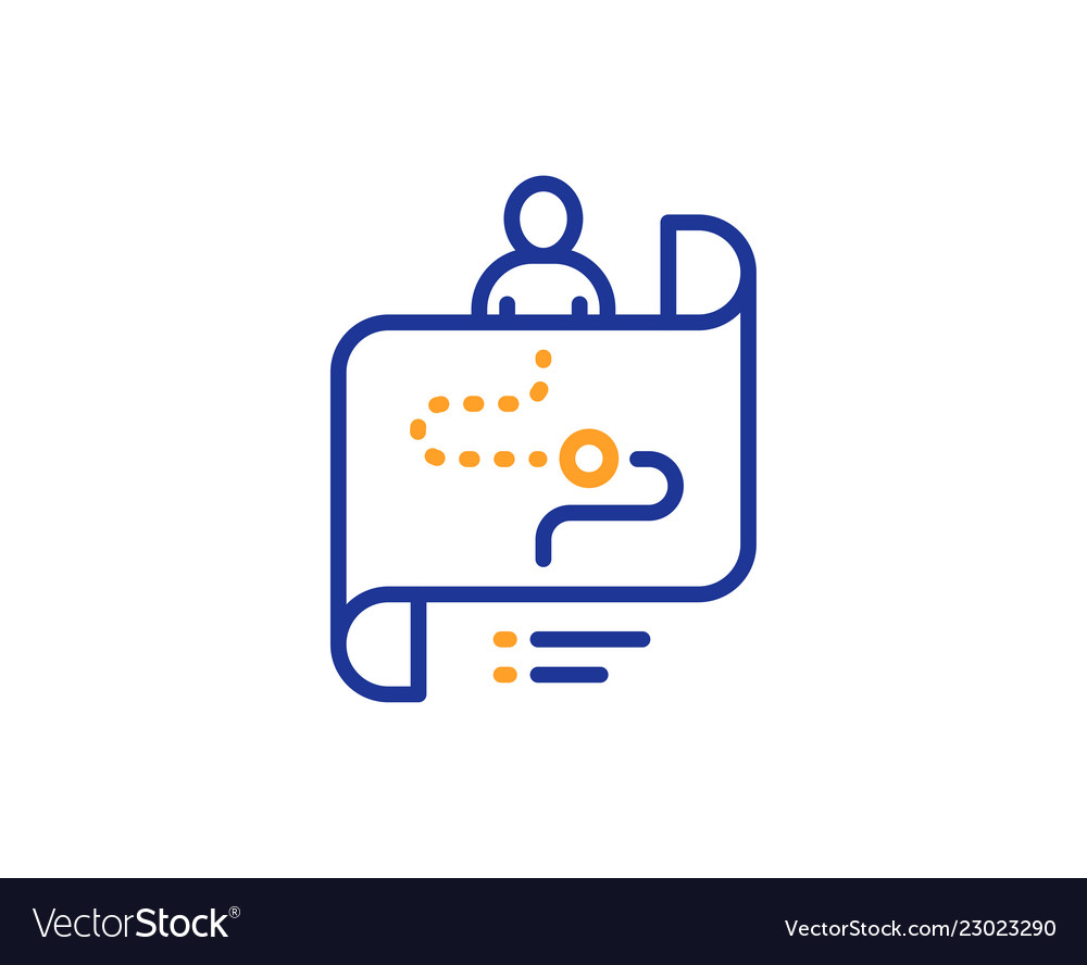 Journey path map line icon project process sign Vector Image