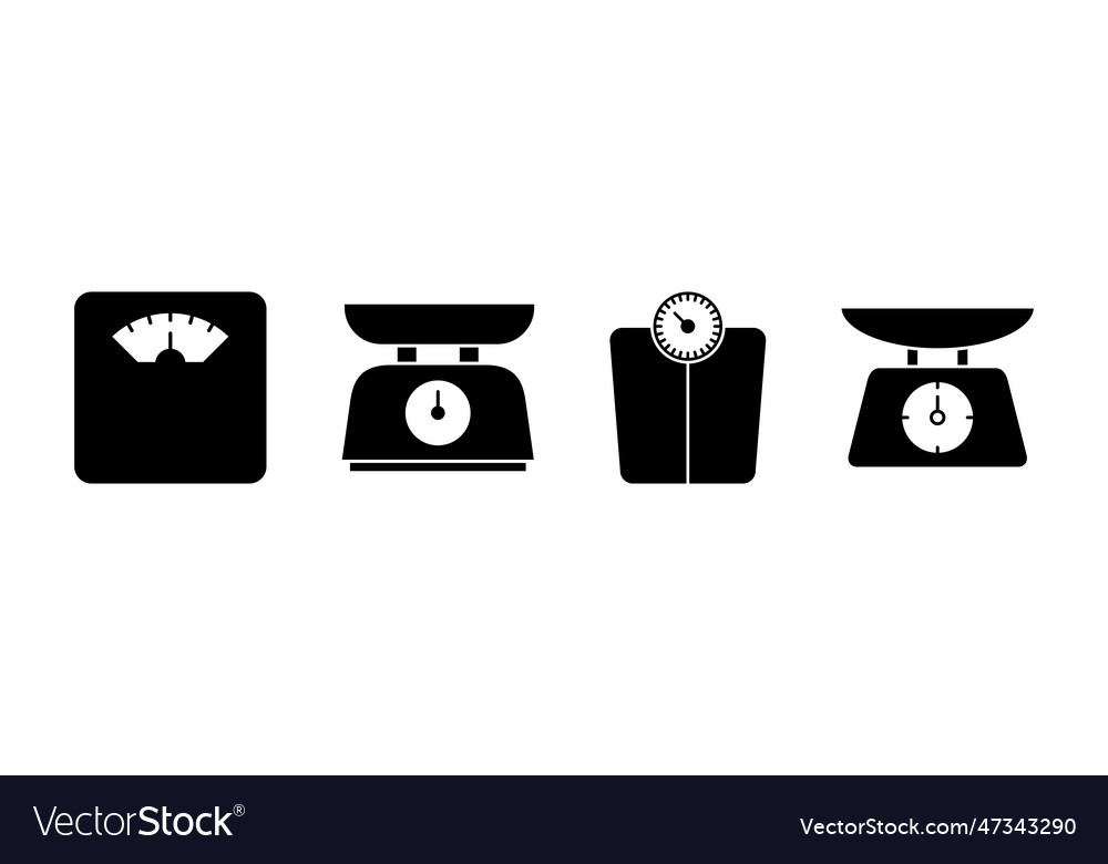 Scales icon set weight scale icon Royalty Free Vector Image