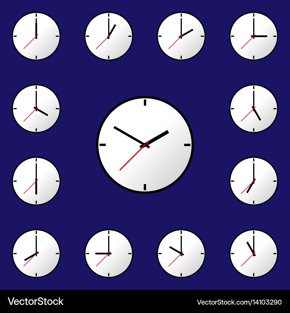 Set clock icon design eps10 Royalty Free Vector Image