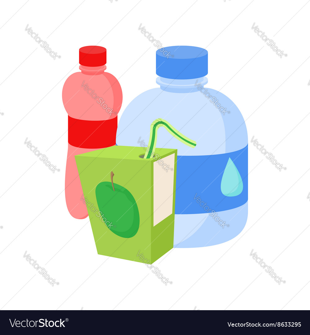 Assortment of beverages icon cartoon style Vector Image