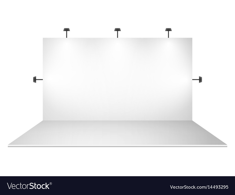 Blank White Trade Show Booth With Lighting Blank White Trade Show Booth With Lighting