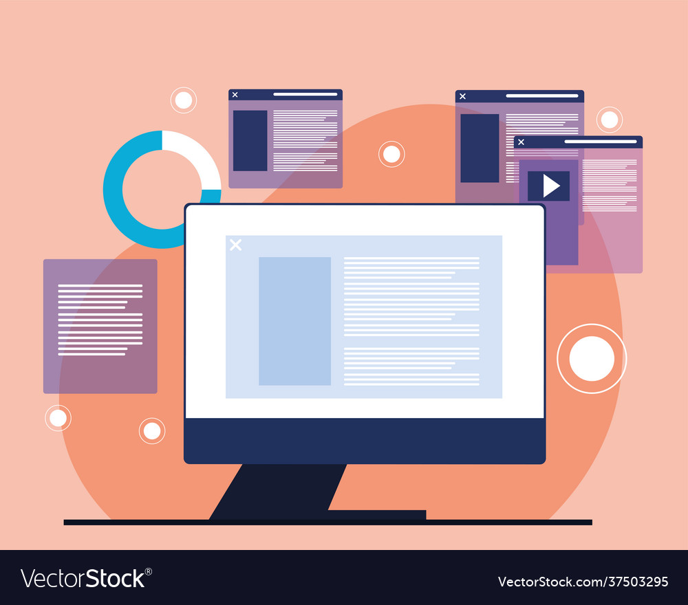 Computer and websites Royalty Free Vector Image