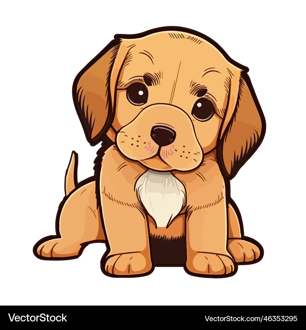 Cute puppy cartoon style Royalty Free Vector Image