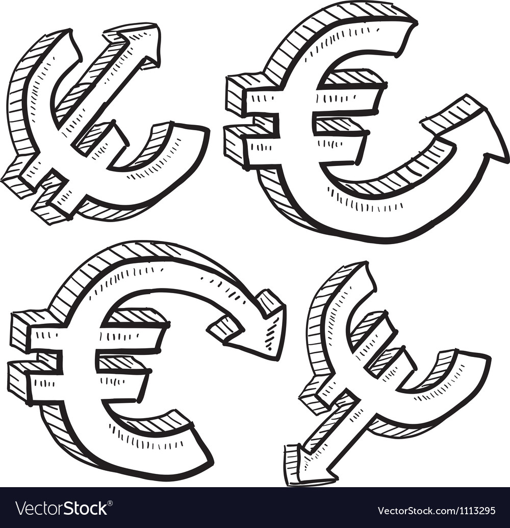 Doodle currency up down euro