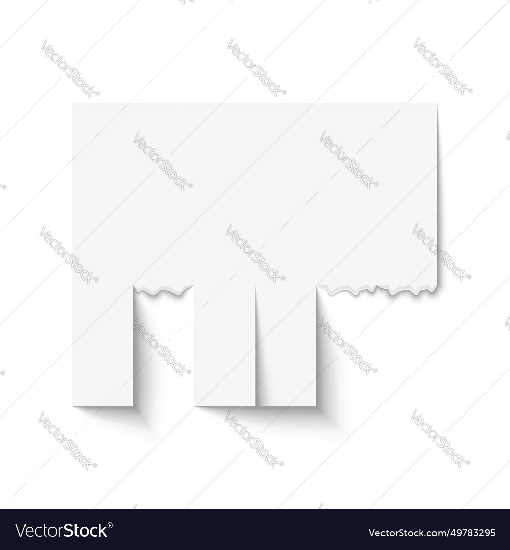 Glued realistic white paper ad banner Royalty Free Vector