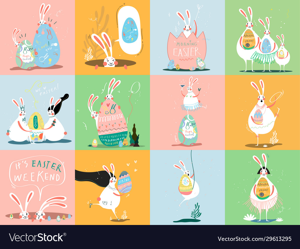 Happy easter day card design