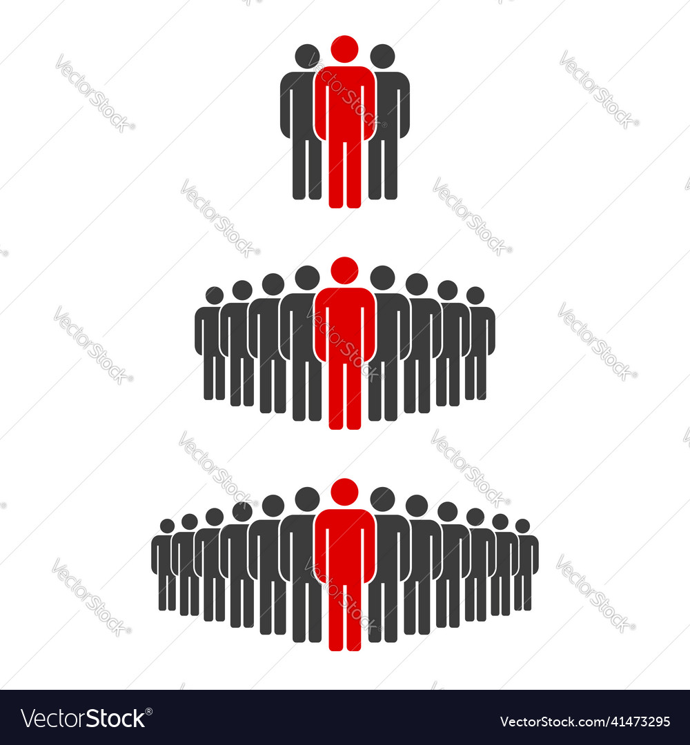 Man standing out from the crowd difference Vector Image