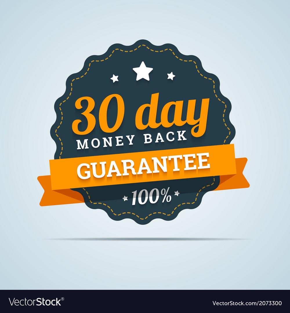 30 Day Money Back Badge Royalty Free Vector Image