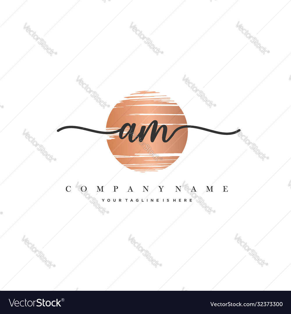 Am initial handwriting logo Royalty Free Vector Image