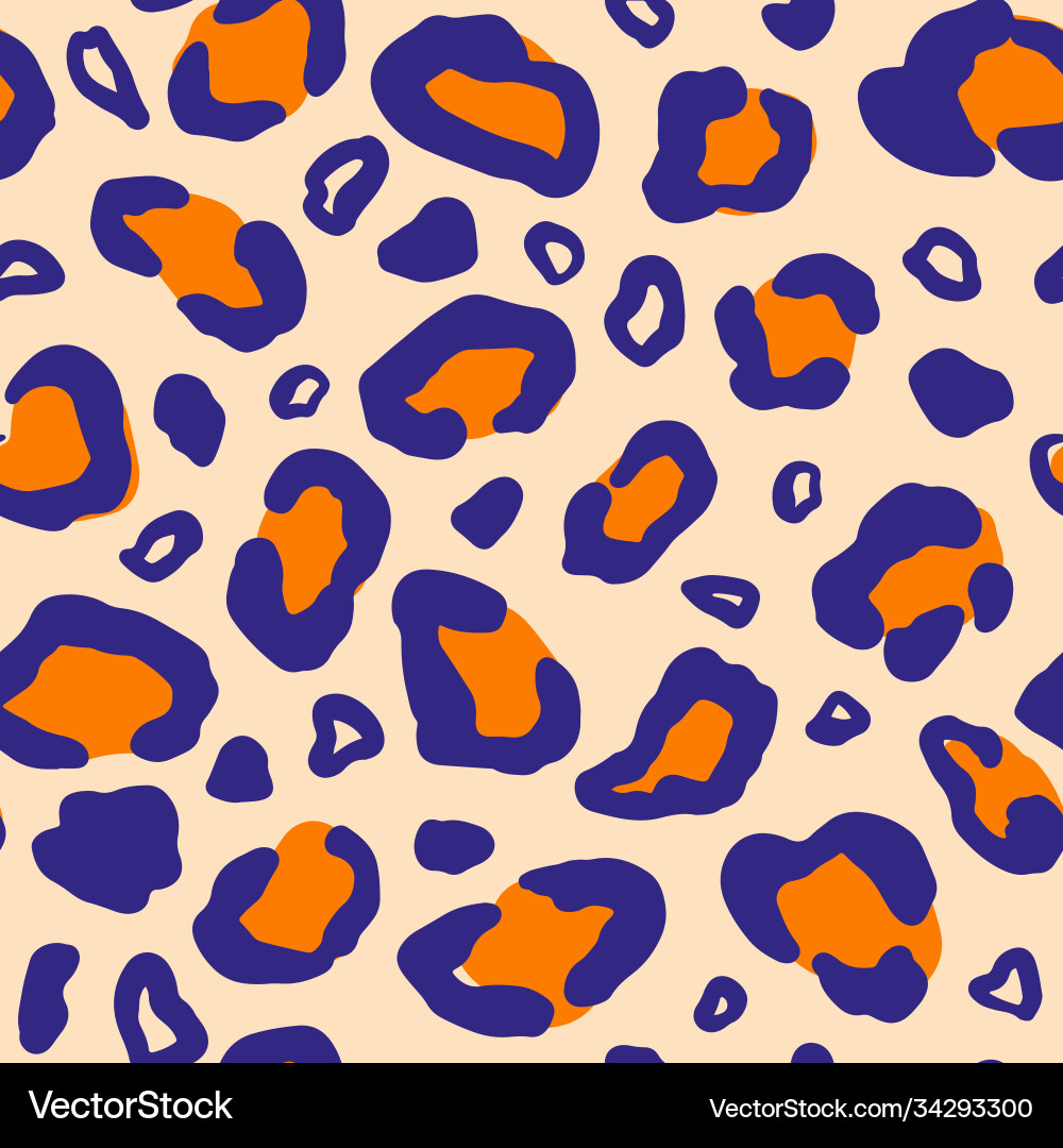 Animal leopard seamless pattern Royalty Free Vector Image