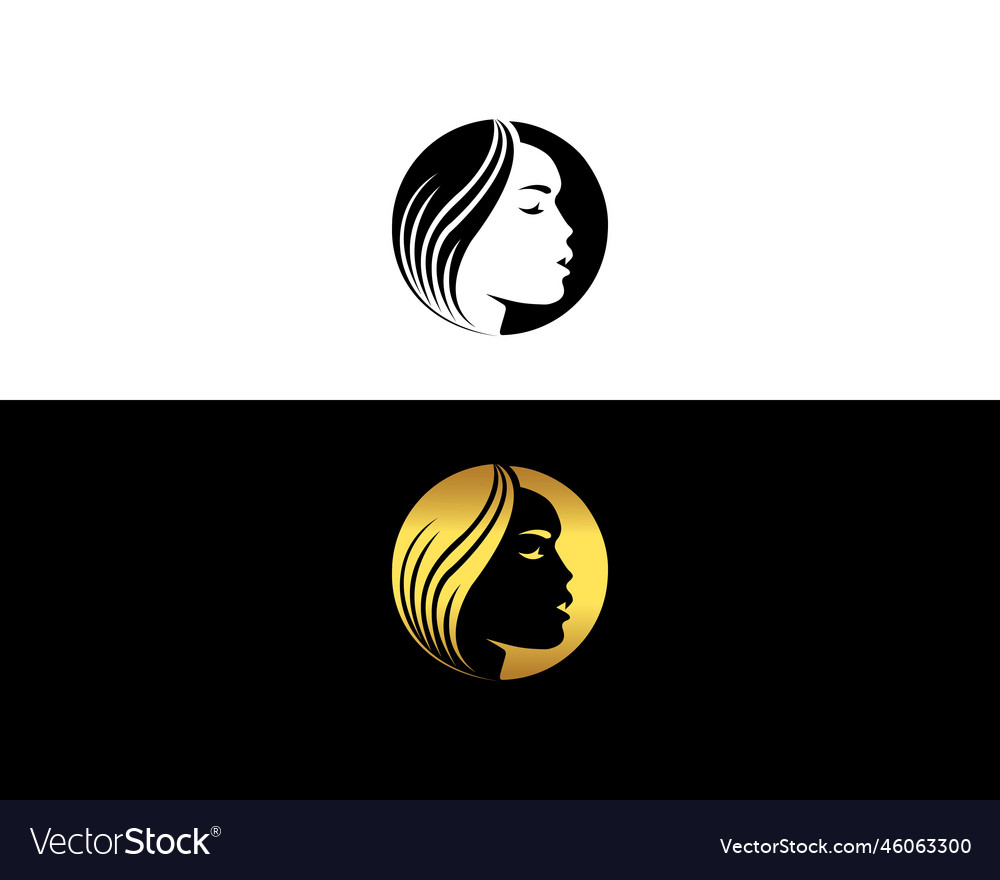 Beauty skin and hairstyle logo Royalty Free Vector Image