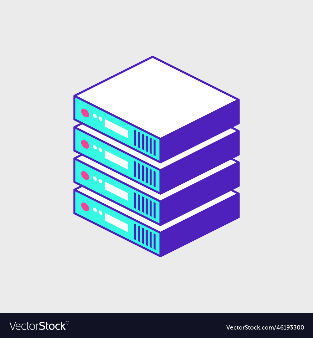 Data server isometric Royalty Free Vector Image