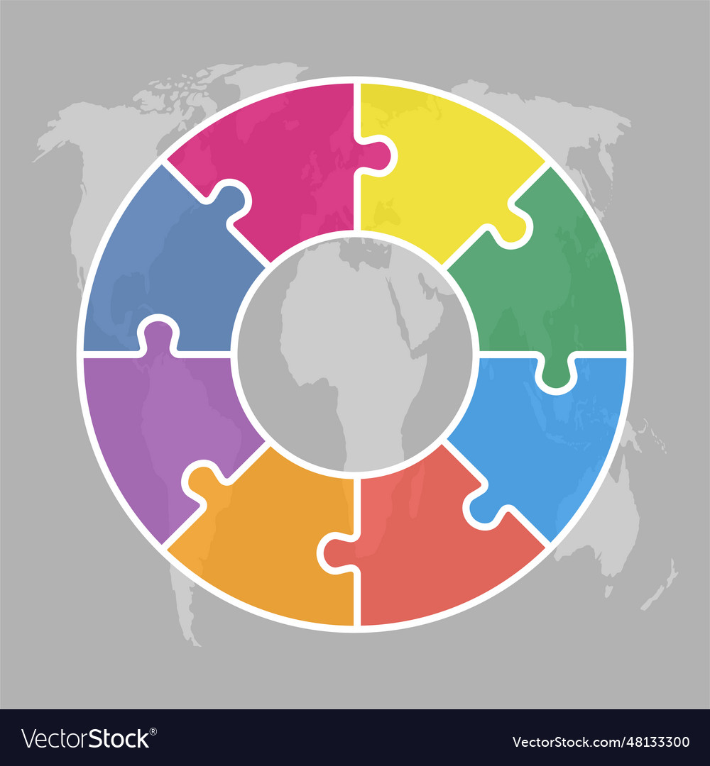 Diagram infographic for 8 steps circle puzzle Vector Image