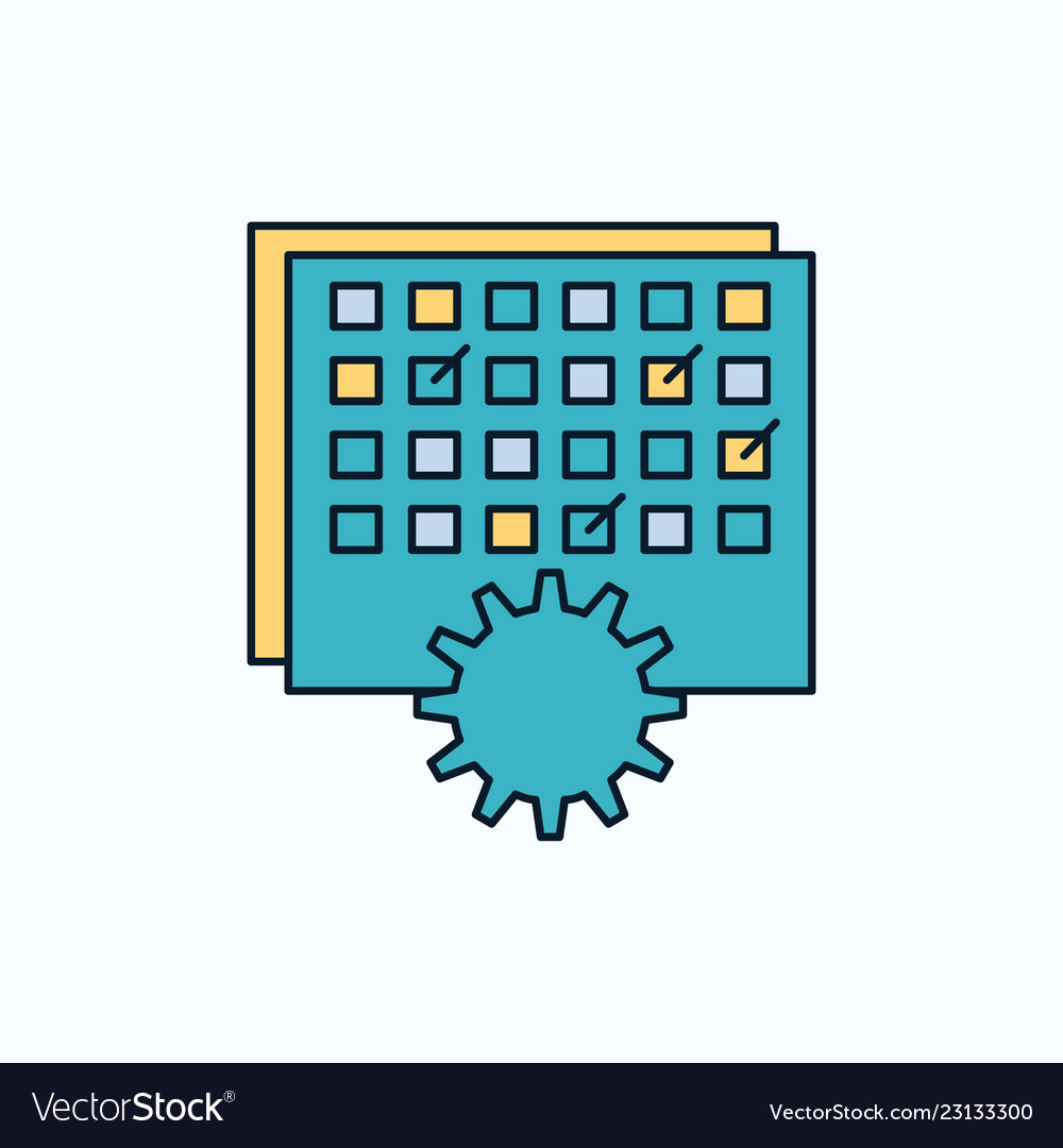 event management processing schedule timing flat vector image