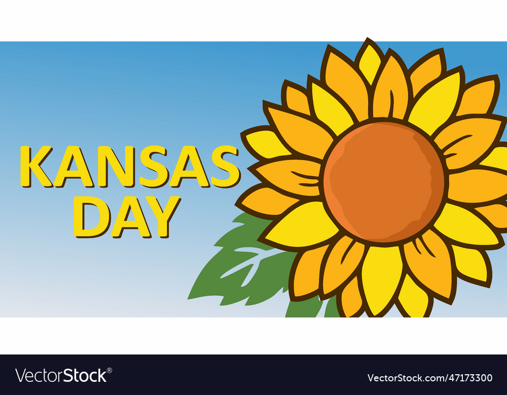 Happy kansas day with sky background Royalty Free Vector
