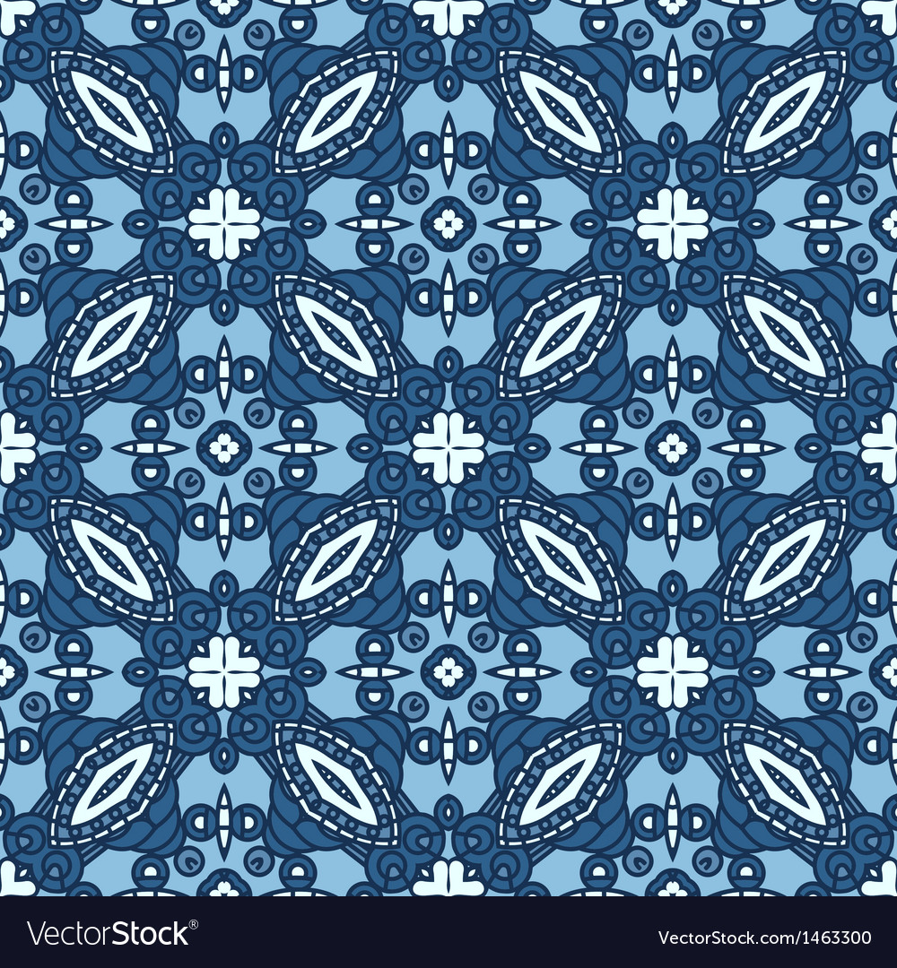 Seamless blue retro pattern background Royalty Free Vector