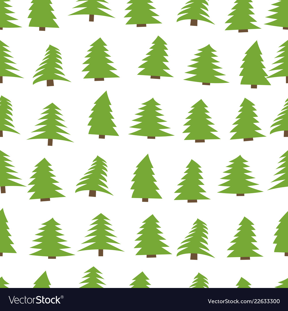 Seamless pattern with spruces