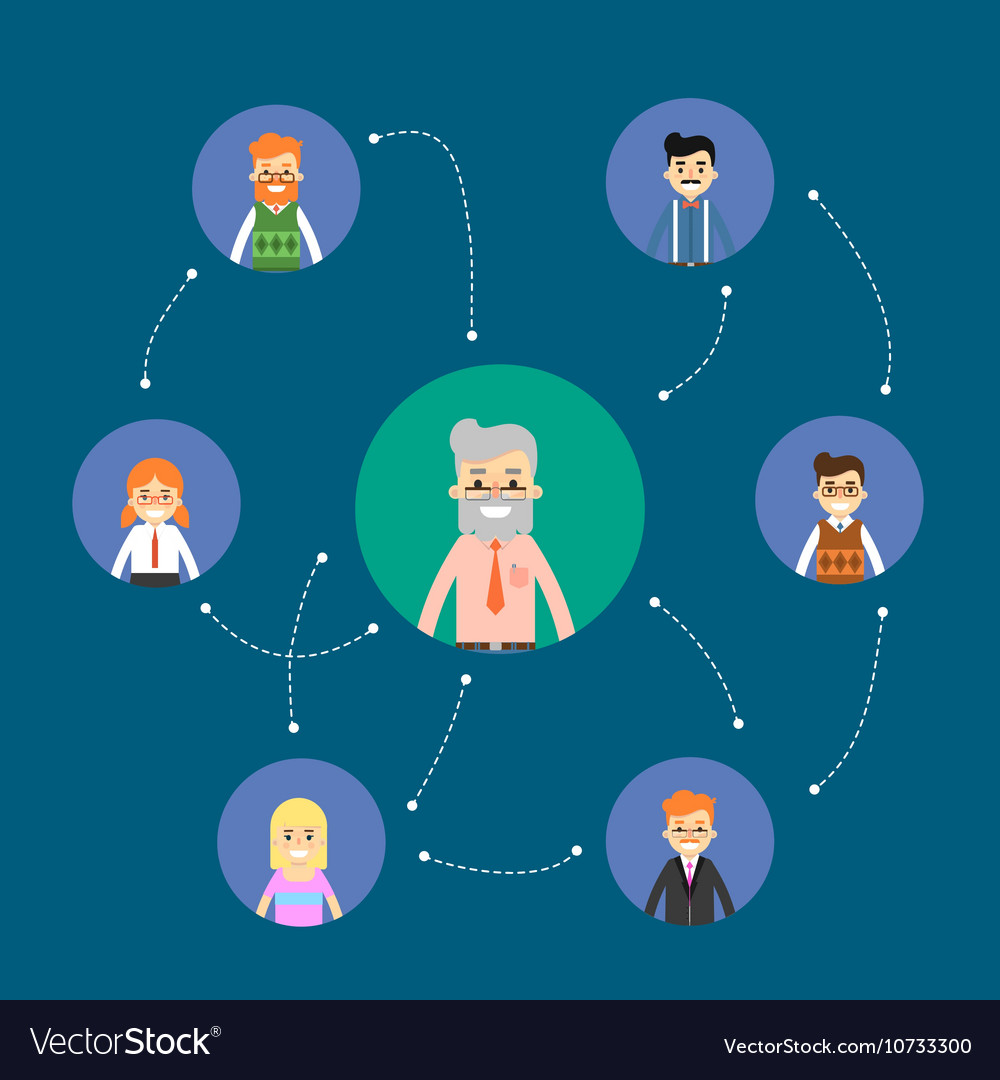 Social Network And Teamwork Banner Royalty Free Vector Image