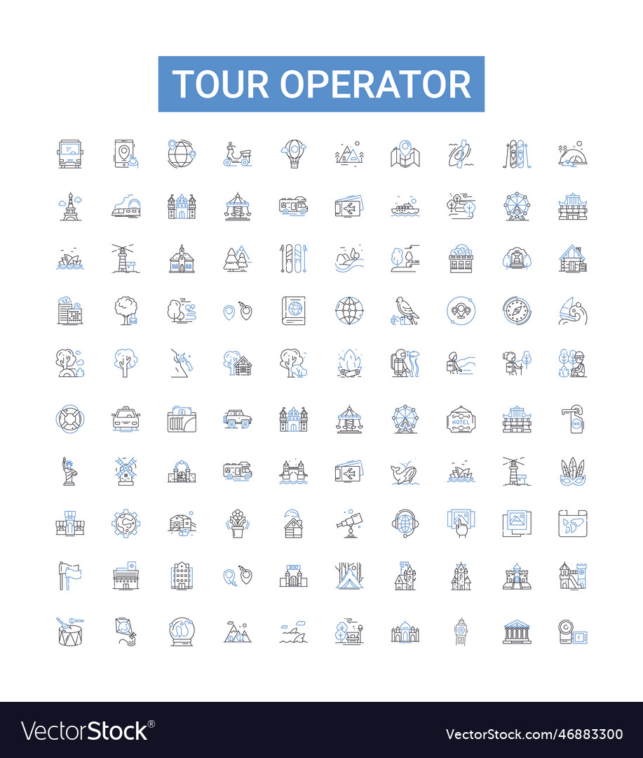 Tour Operator Umriss Icons Sammlung