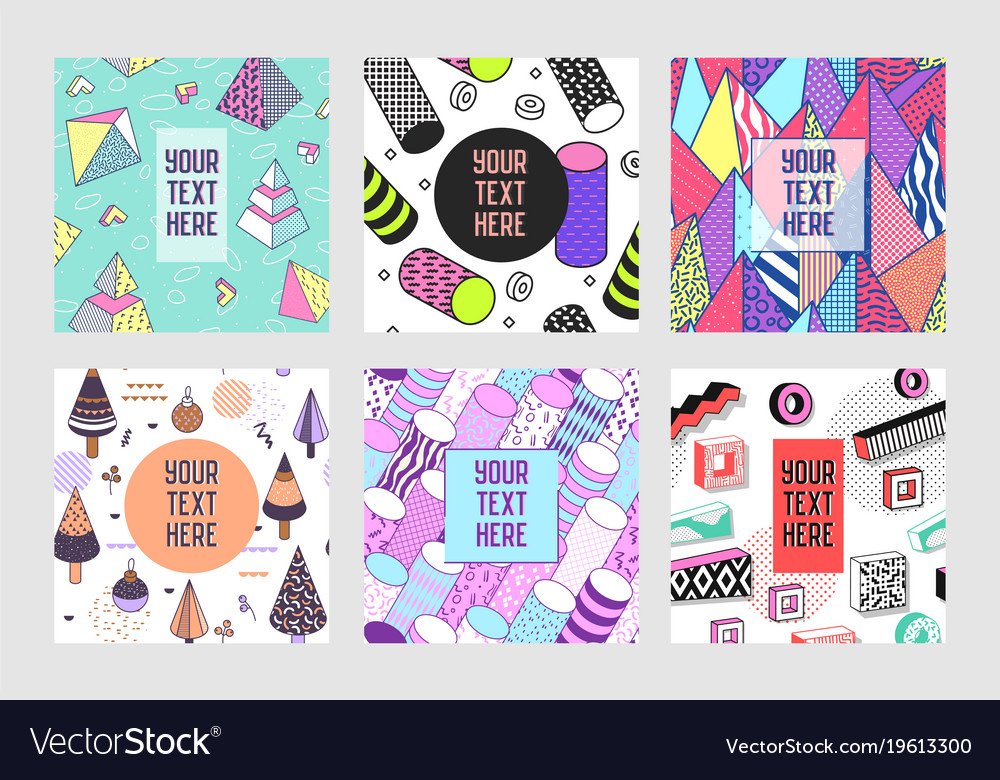 Trendy abstrakt memphis poster Templates set