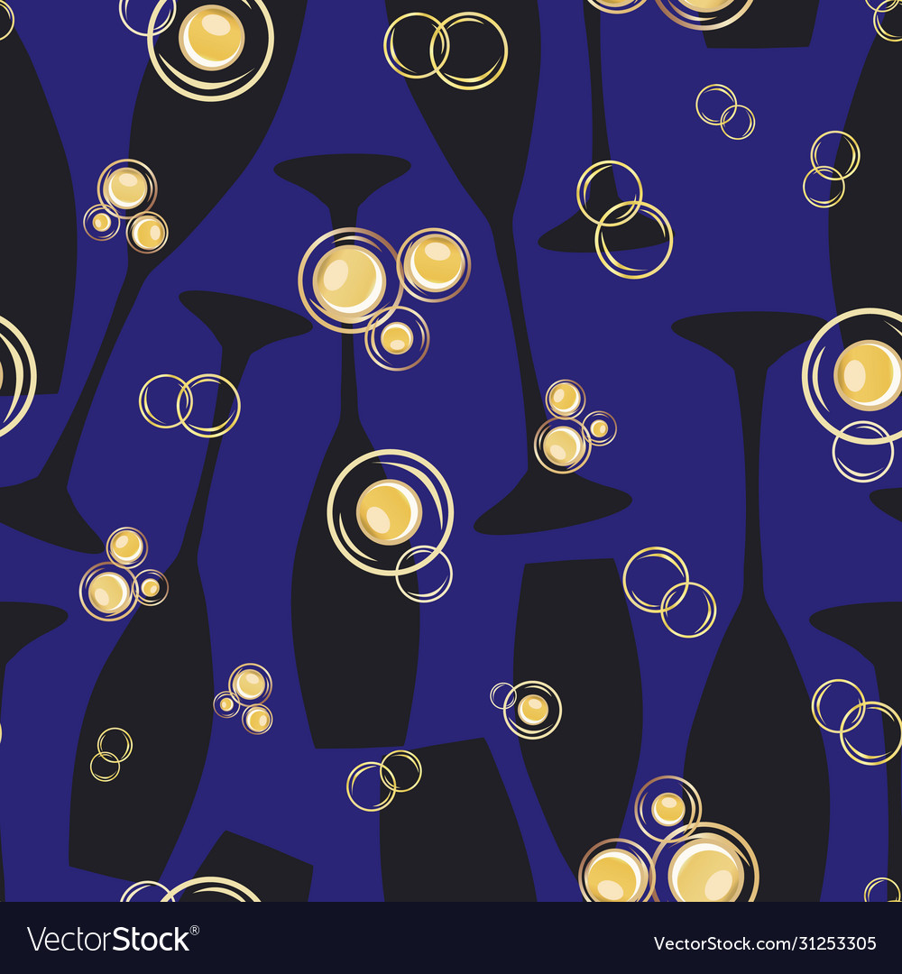 Abstract champagne bubbles seamless pattern