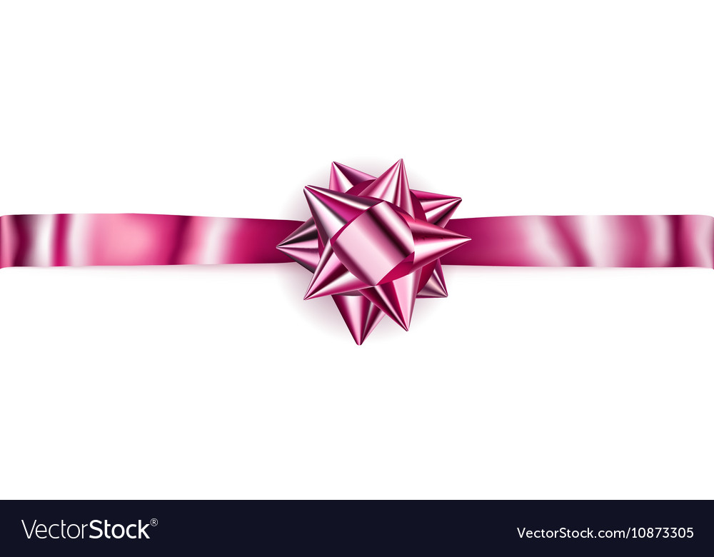 Beautiful pink shiny bow Royalty Free Vector Image