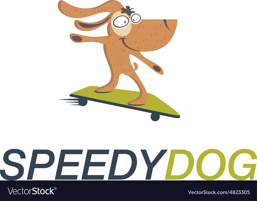 Cartoon dog on skateboard Royalty Free Vector Image