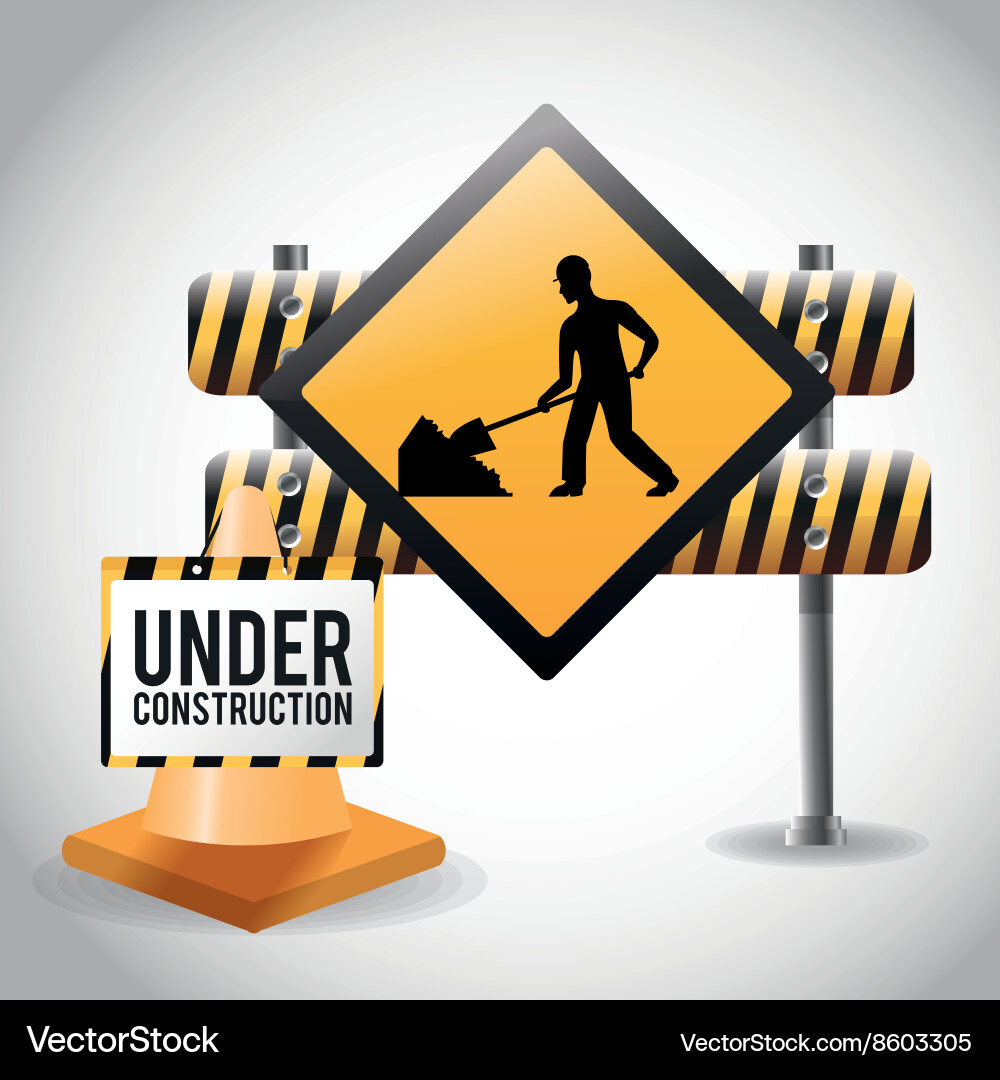Flat about under construction design Royalty Free Vector