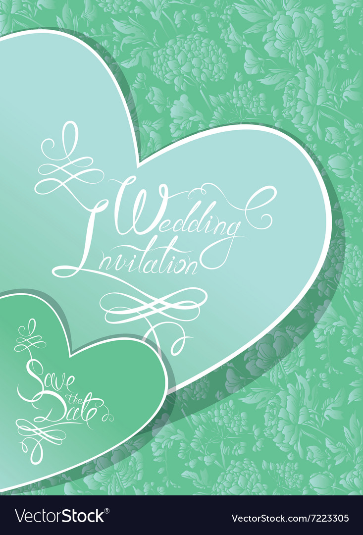 Green wedding invitation 380