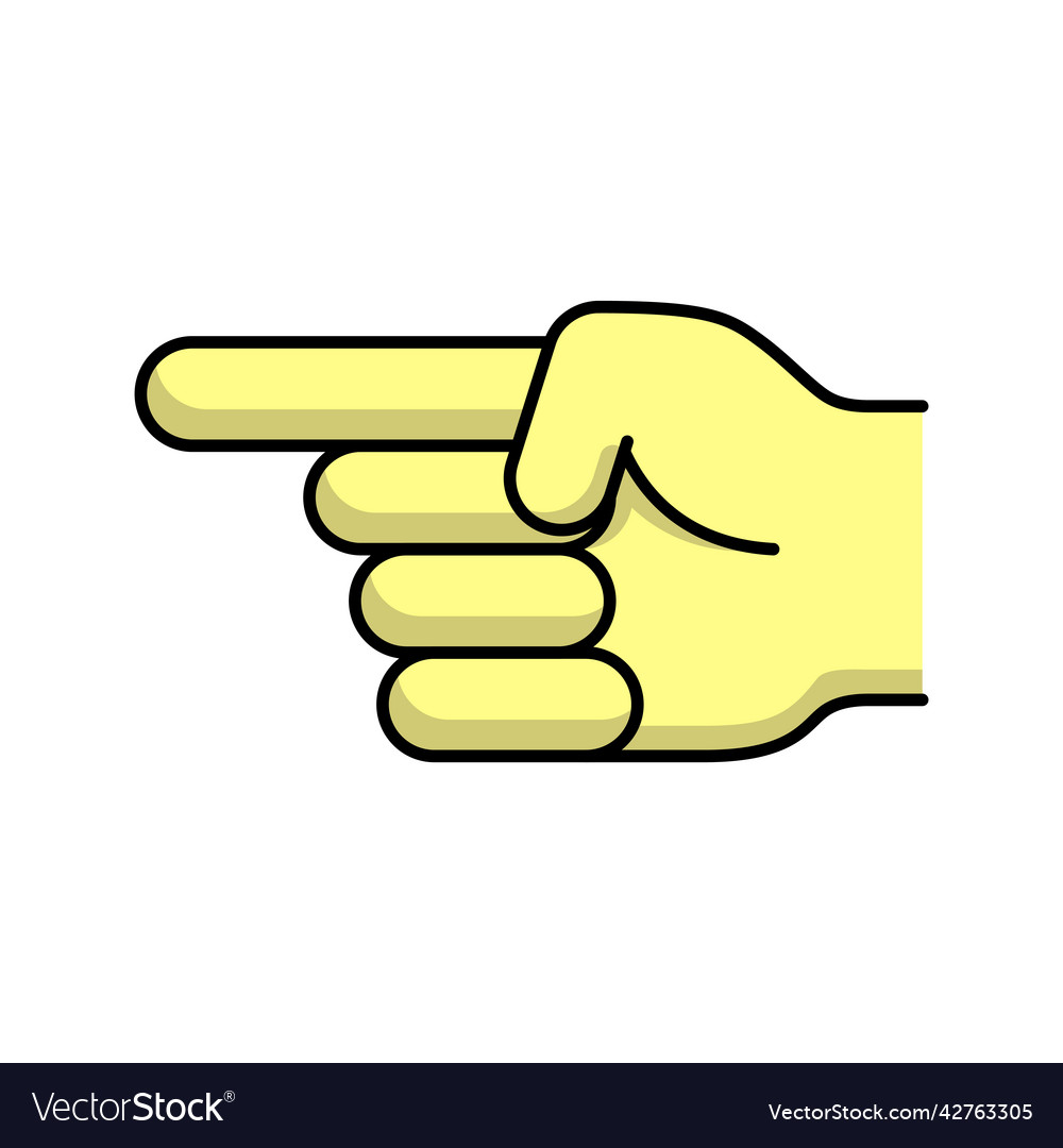 Hand pointer left icon design template Royalty Free Vector