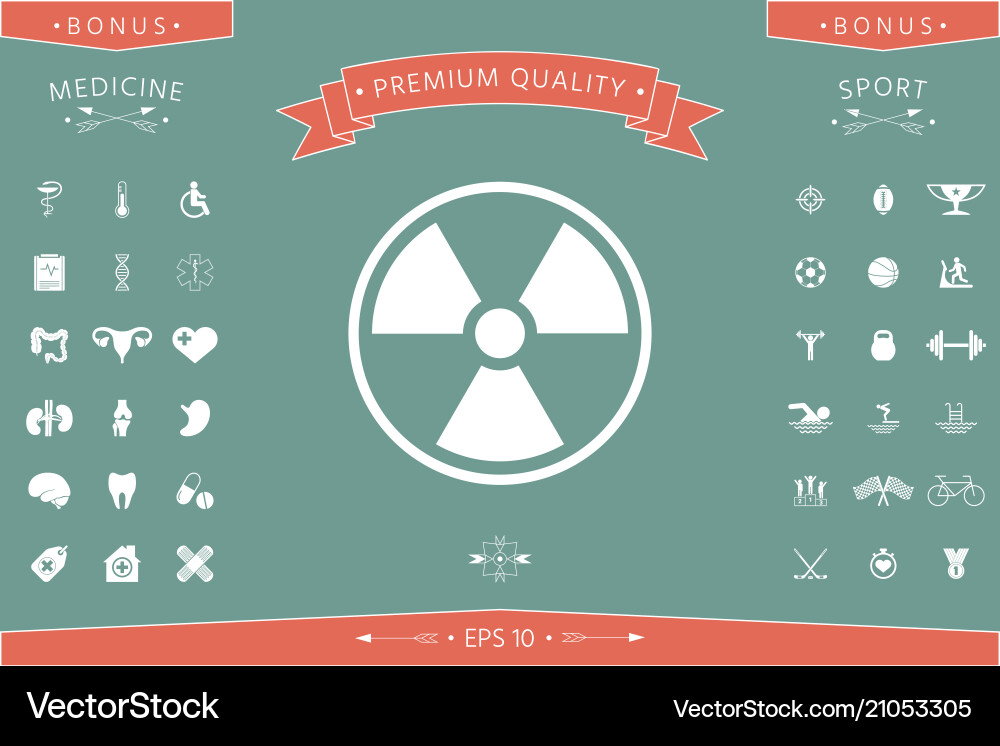 Ionizing radiation icon Royalty Free Vector Image