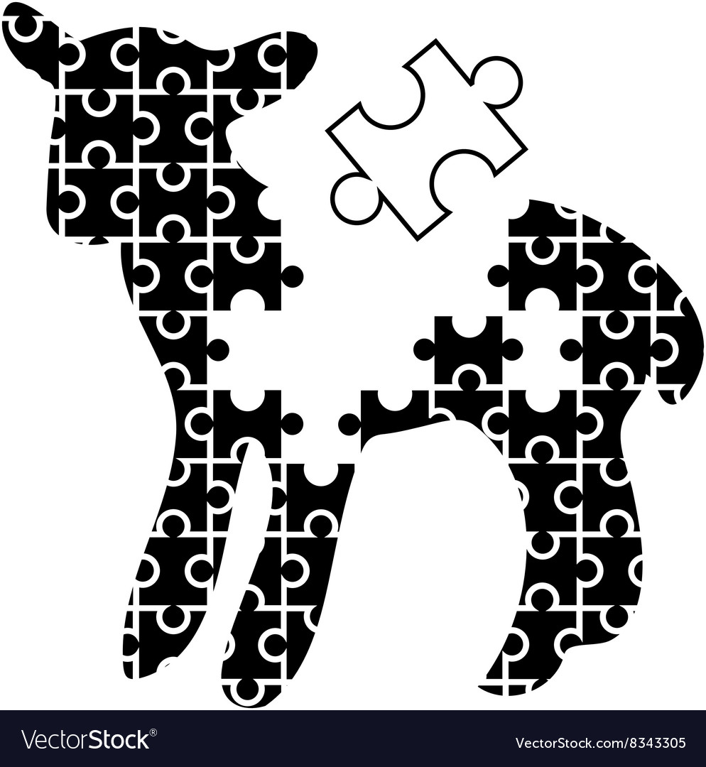 Puzzle-lamb Royalty Free Vector Image - VectorStock