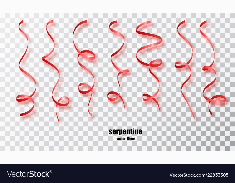 red curly ribbon serpentine