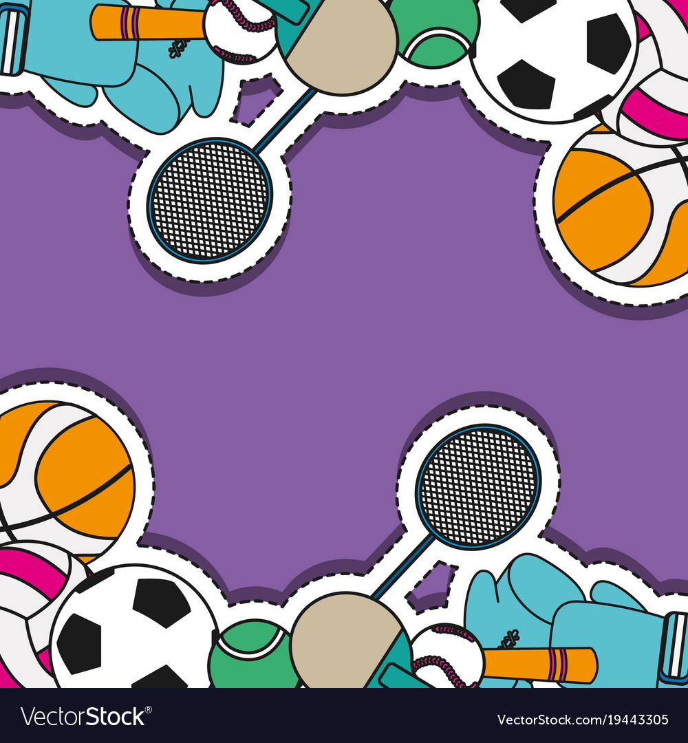 Sport Sticker Patch Background Design Royalty Free Vector