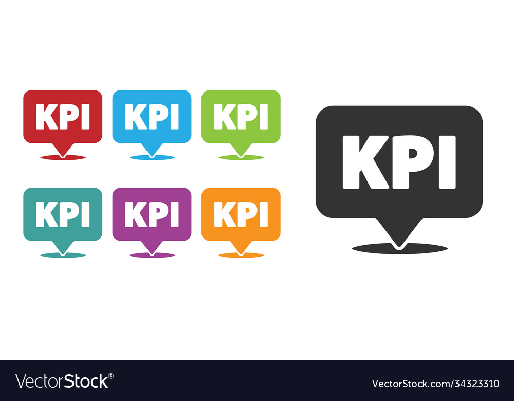 Black kpi - key performance indicator icon Vector Image