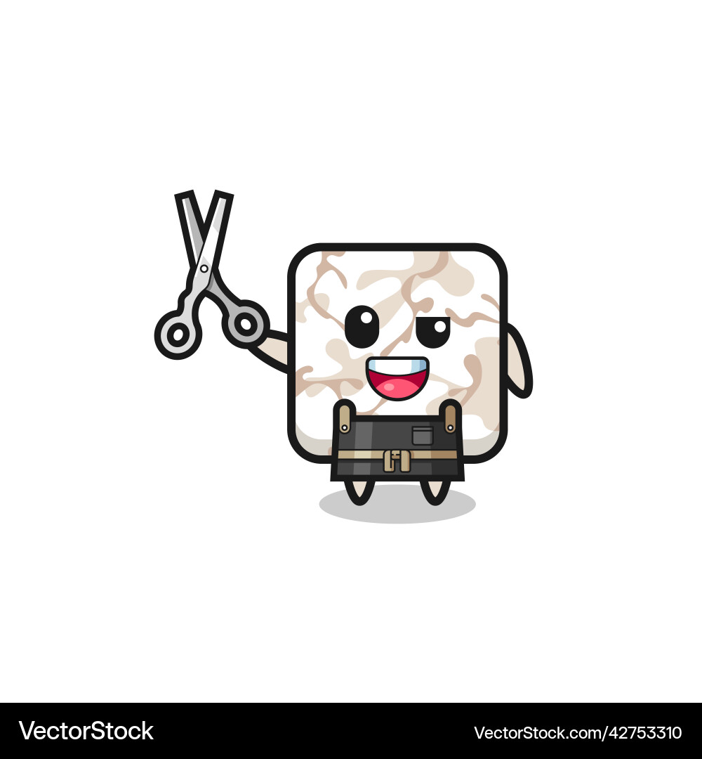 Ceramic tile character as barbershop mascot Vector Image