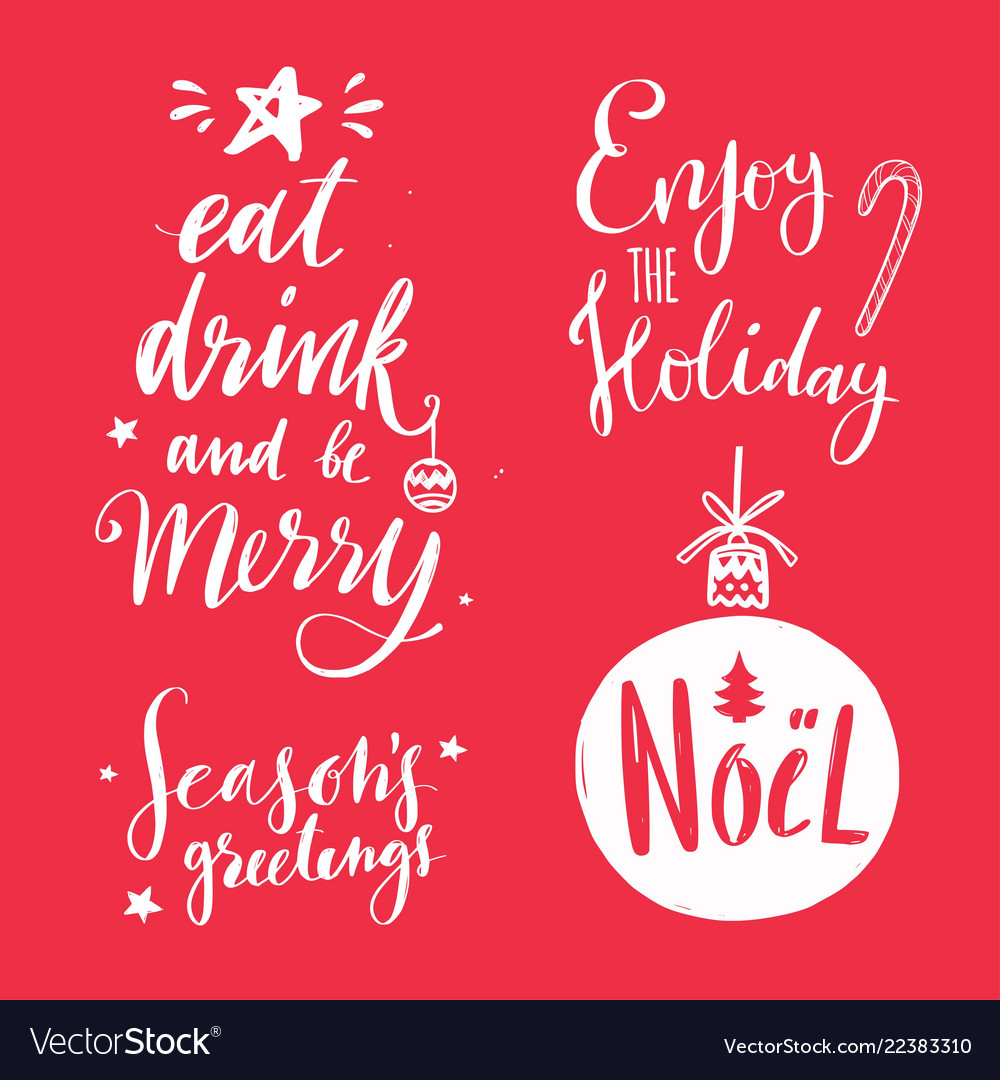 Christmas and new year lettering calligraphy