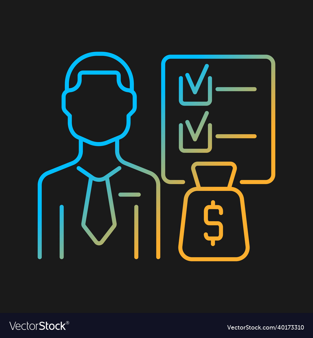 Financial planner gradient icon for dark theme