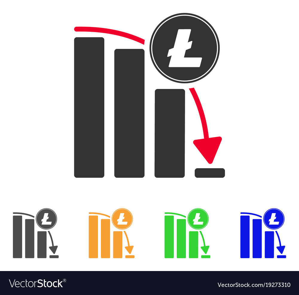 Litecoin Fall Beschleunigungsdiagramm-Symbol