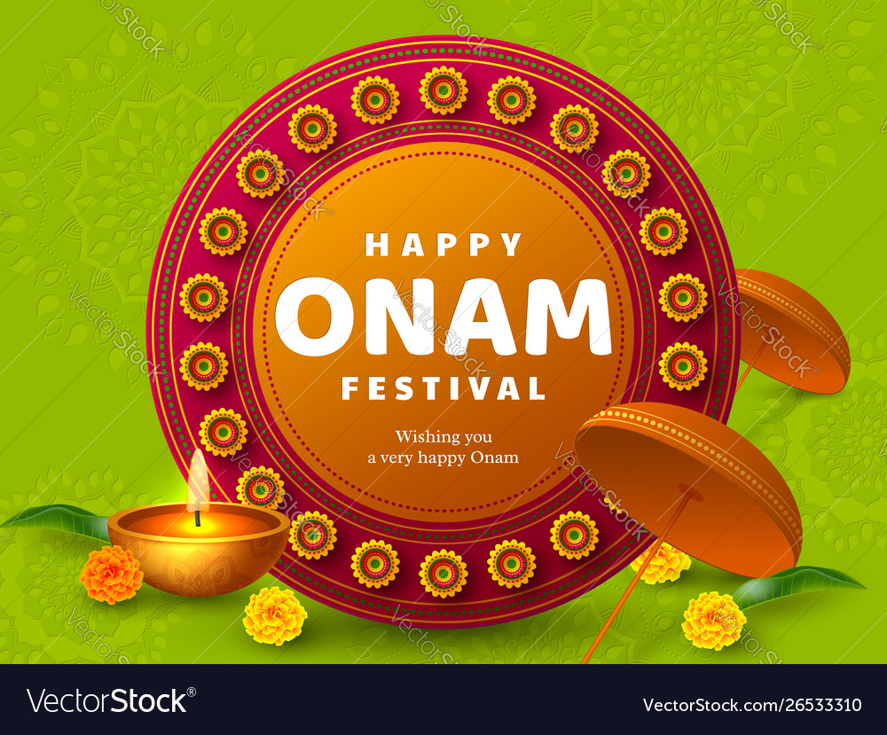 Onam festival background for south india Vector Image