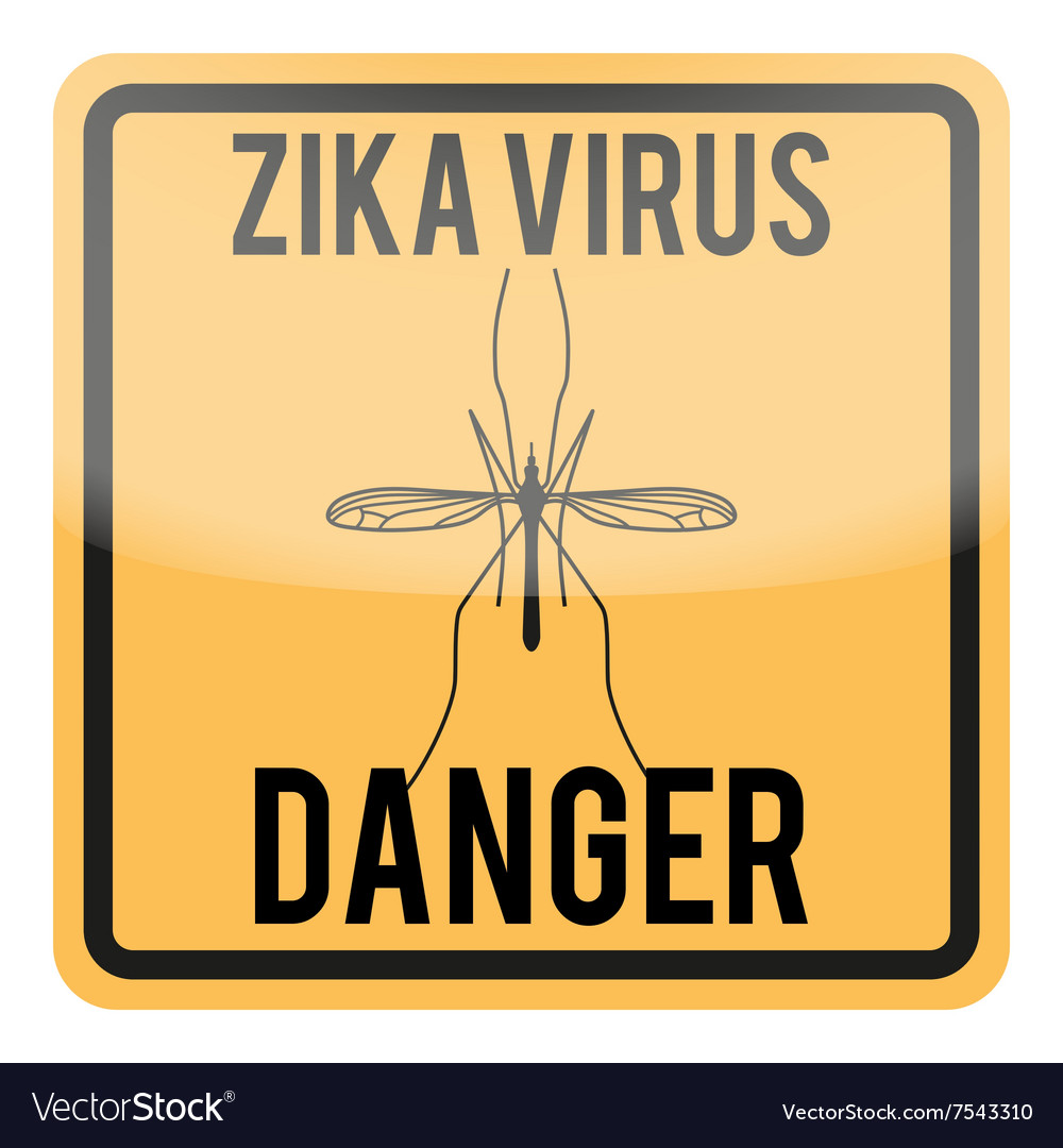 Zika virus warning square sign