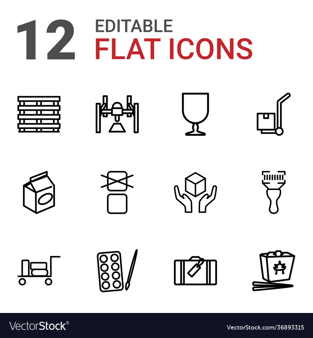 12 package icons Royalty Free Vector Image - VectorStock