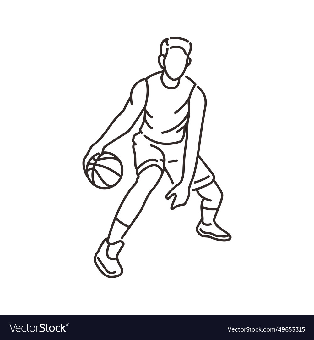 Basketball player pose character 2