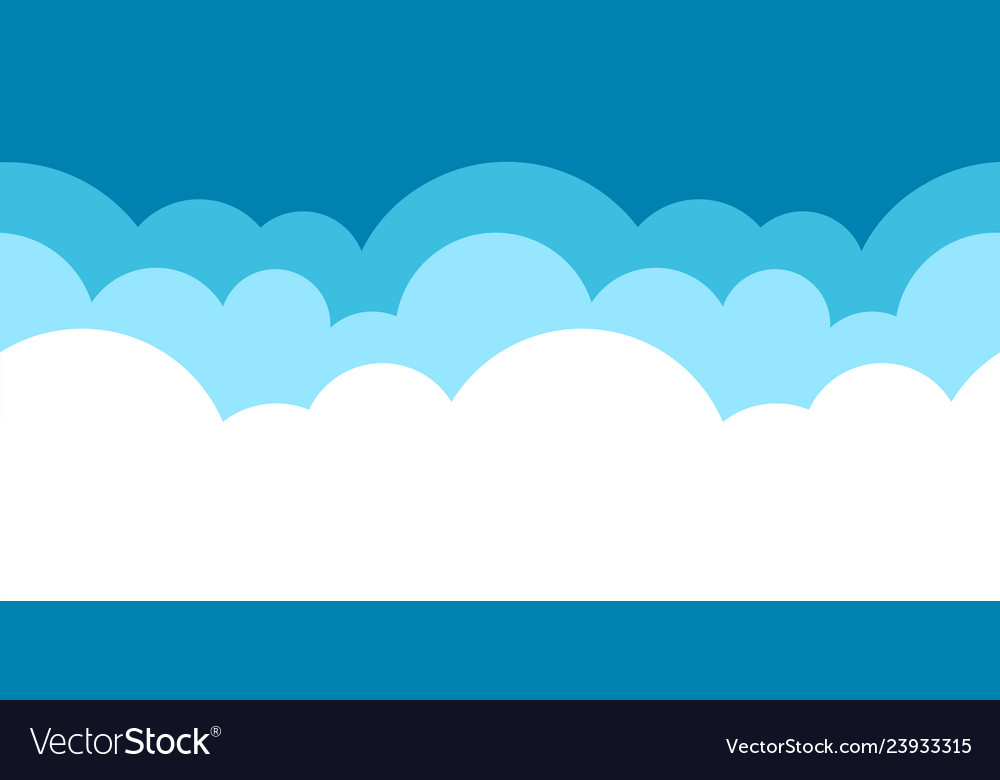 Blue horizontal seamless cloud patter Royalty Free Vector