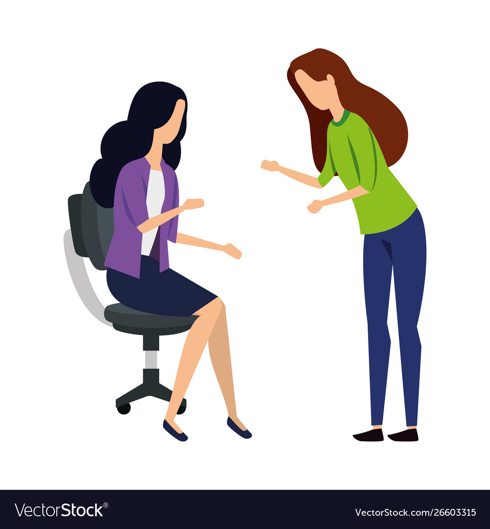 Businesswomen in office chair avatars characters Vector Image