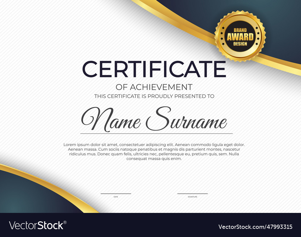 Certificate diploma template of background Vector Image