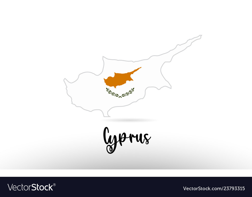 Cyprus Country Flag Inside Map Contour Design Vector Image Cyprus Country Flag Inside Map Contour Design Vector Image