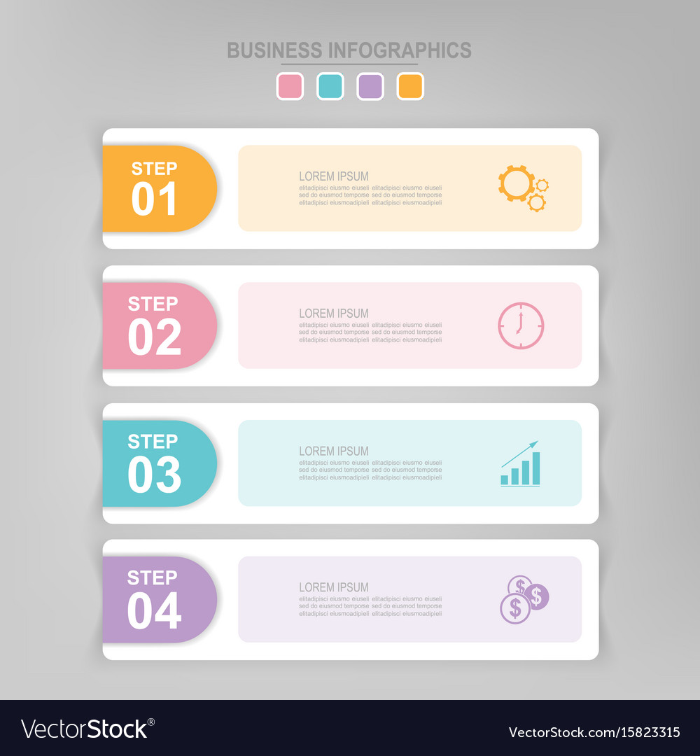 Infographic of step flat design business icon Vector Image